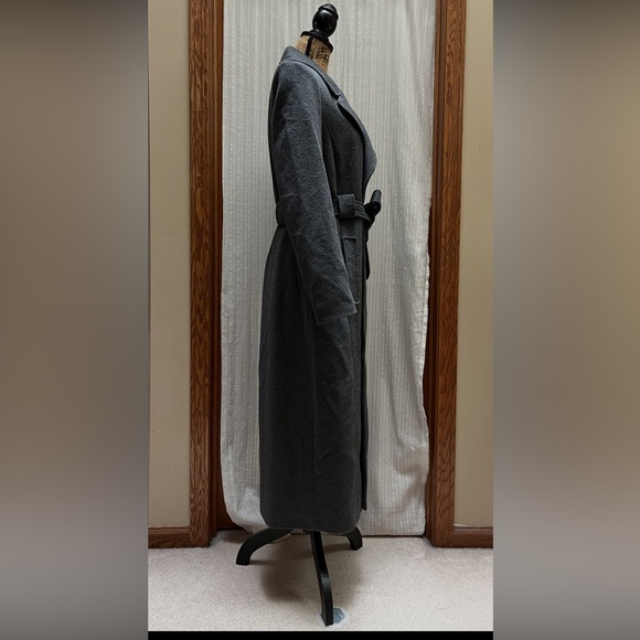 Lauren Ralph Luaren Wool Blend Belted Wrap Coat In Light Heather Size 6 - Picture 5 of 11